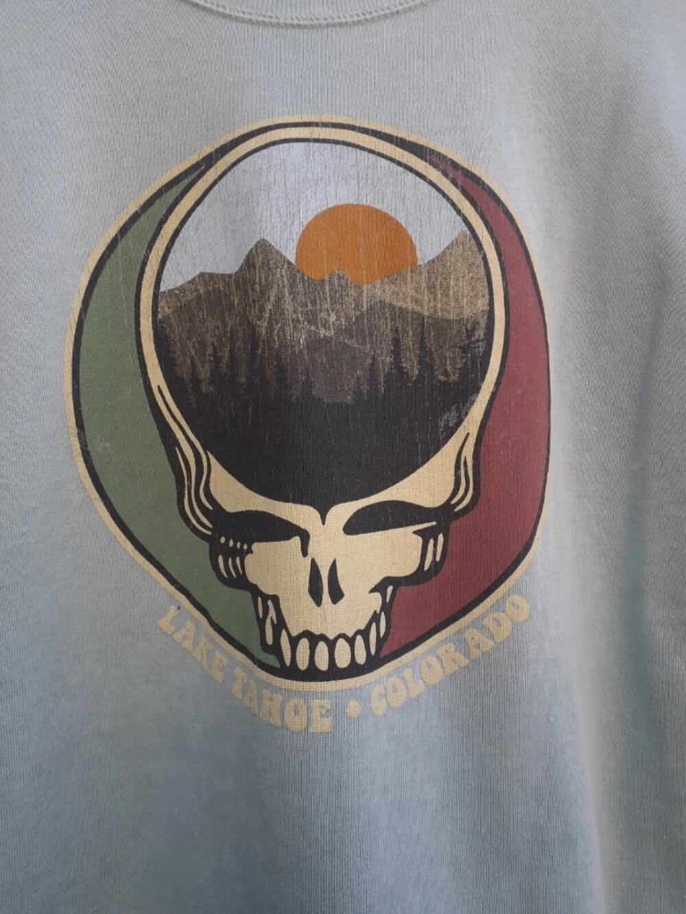 Grateful Dead Lake Tahoe Colorado S Sweatshirt Baby Blue Dead & Co Mountains S - Picture 4 of 10